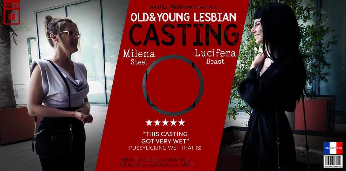 Lucifera Bast, Milena Steel - A hot old and young lesbian casting session with hot Lucifera Beast and MILF Milena Steel