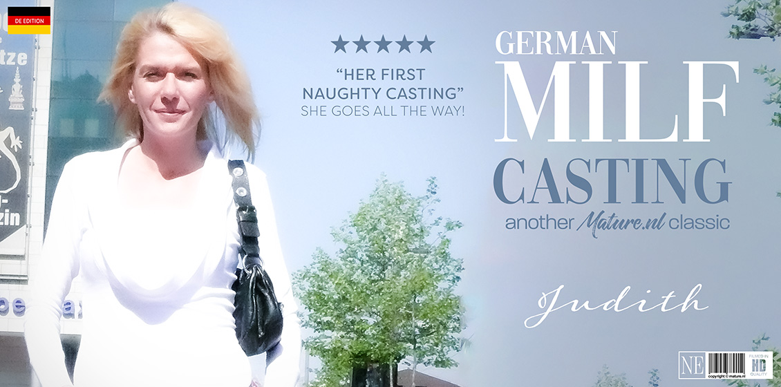 Judith - Blonde German MILF Judith masturbates on her very first casting where she gave it all