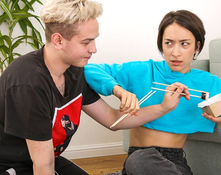 Danise Hill, Moon Imp – Eating sushi before pussy